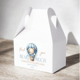 Teddybeer Blauwe Hete Luchtballon Bedankdoosjes