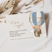 Teddybeer, blauwe heteluchtballon, luierraffel informatiekaartje