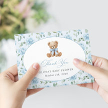 Teddybeer, Blauwe Strik, Blauwe Bloemen, Baby Show