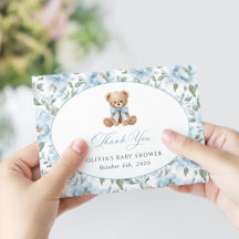 Teddybeer, Blauwe Strik, Blauwe Bloemen, Baby Show