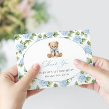 Teddybeer, Blauwe Strik, Blauwe Bloemen, Eerste Ve