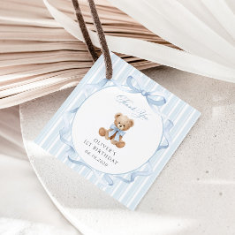 Teddybeer, Blauwe Strik, Blauwe Strepen, Eerste Ve Bedankjes Labels