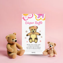 Teddybeer Bloemen Baby Shower Luier Raffle