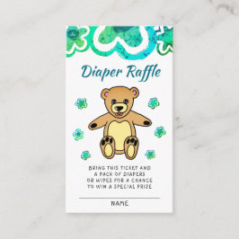 Teddybeer Bloemen Baby Shower Luier Raffle Informatiekaartje