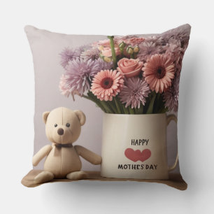 Teddybeer, Bloemen & Koffie Mok Sierkussen