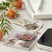 Teddybeer, Bloemen & Koffie Mok Sleutelhanger (Voorkant Rechts)