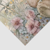 Teddybeer Bloemen Waterverf Tissuepapier (Detail)