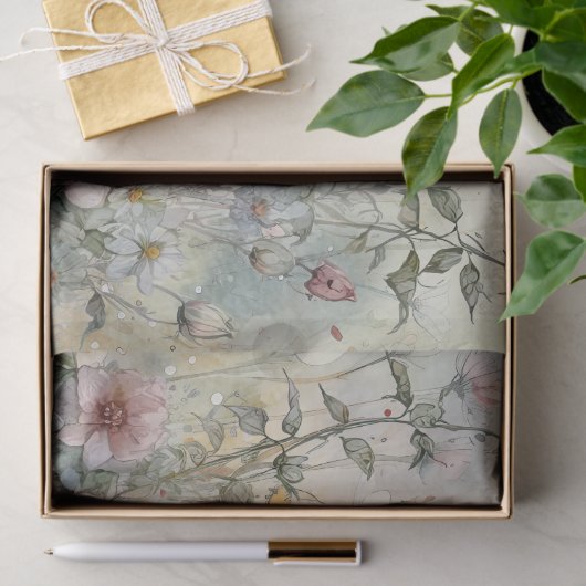 Teddybeer Bloemen Waterverf Tissuepapier (Geschenk)