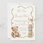 Teddybeer Blokken Baby Shower Kaart (Voorkant)