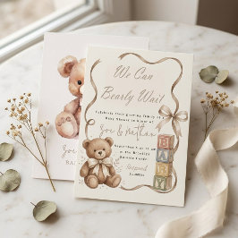 Teddybeer Blokken Baby Shower Kaart
