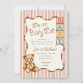 Teddybeer Blokken Baby Shower Kaart (Voorkant)