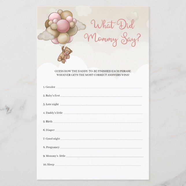 Teddybeer blos bruin ivoor Wat zei mama (Voorkant)