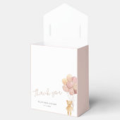 Teddybeer Blush Beige Ballons Baby shower Bedankdoosjes (Geopend)