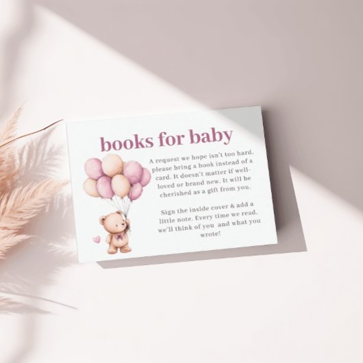Teddybeer Boeken Baby Violet Hart Beige Ballonnen Informatiekaartje