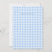 Teddybeer Boog Knuffel Gingham Blauw Kaart (Achterkant)