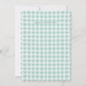Teddybeer Boog Knuffel Gingham Saliegroen Kaart (Achterkant)