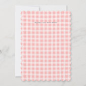 Teddybeer Boog Stuffy Gingham Salie Roze Kaart (Achterkant)