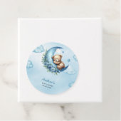 Teddybeer boven het Baby shower Bedankjes Labels (In situ)