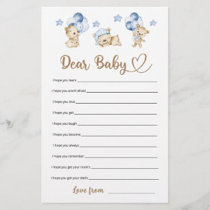 Teddybeer boy baby shower Beste Baby Wensen