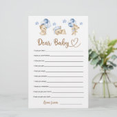 Teddybeer boy baby shower Beste Baby Wensen (Staand voorkant)