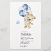 Teddybeer boy baby shower Naam Dat Song (Achterkant)