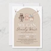 Teddybeer Bruine Baby Shower  Kaart (Voorkant)