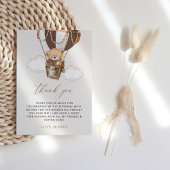 Teddybeer, bruine heteluchtballon, eerste verjaard bedankkaart