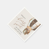 Teddybeer, bruine heteluchtballon, eerste verjaard servet (Hoek)