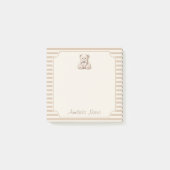 Teddybeer Bruine Strepen en Kind Naam Schrift Post-it® Notes (Voorkant)