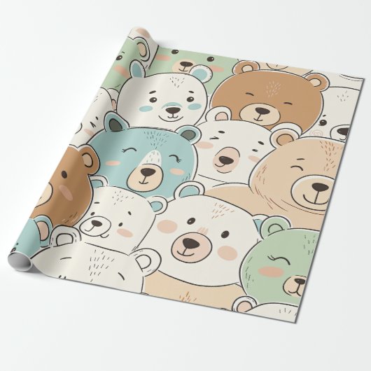 teddybeer cadeaupapier (Uitgerold)