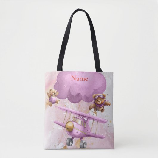 Teddybeer canvas tas (Voorkant)