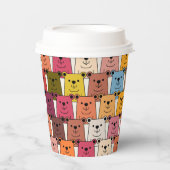 Teddybeer Cartoon Papieren Bekers (Voorkant)