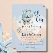 Teddybeer Celestial Oh Boy Baby shower Uitnodiging