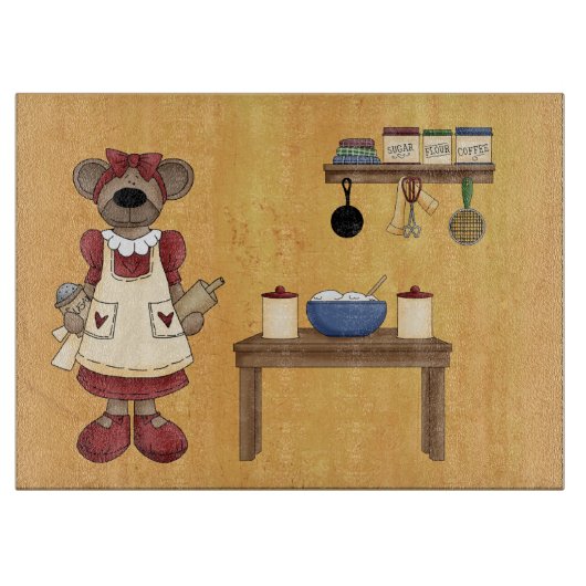 Teddybeer Chef Snijplank (Voorkant)