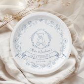 Teddybeer  Chinoiserie krans Baby shower Papieren Bordje
