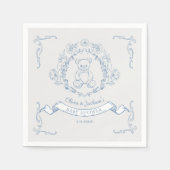 Teddybeer  Chinoiserie Toile Baby shower Servet (Voorkant)