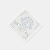 Teddybeer  Chinoiserie Toile Baby shower Servet (Hoek)