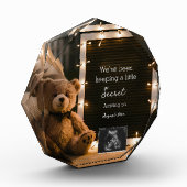 Teddybeer Cozy Night Zwangerschapsaankondiging cad Fotoblokken (Links)