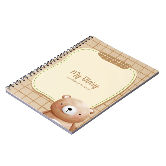Teddybeer dagboek notitieboek (Linkerzijde)