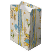 Teddybeer Daisytuin Patroon (10) Medium Cadeauzakje (Achterkant Gekanteld)