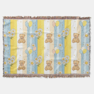 Teddybeer Daisytuin Patroon (13) Deken