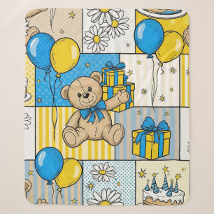 Teddybeer Daisytuin Patroon (4) Sherpa Deken