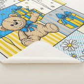 Teddybeer Daisytuin Patroon (4) Sherpa Deken (3/4)