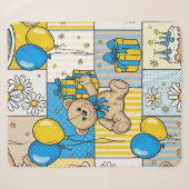 Teddybeer Daisytuin Patroon (4) Sherpa Deken (Voorkant (horizontaal))