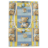 Teddybeer Daisytuin Patroon (7) Medium Cadeauzakje (Voorkant)