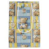 Teddybeer Daisytuin Patroon (7) Medium Cadeauzakje (Achterkant)