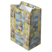 Teddybeer Daisytuin Patroon (7) Medium Cadeauzakje (Achterkant Gekanteld)