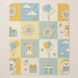 Teddybeer Daisytuinpatroon (18) Sherpa Deken