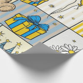 Teddybeer Daisytuinpatroon (4) Cadeaupapier (Hoek)