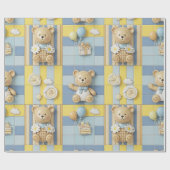 Teddybeer Daisytuinpatroon (7) Cadeaupapier (Vlak)